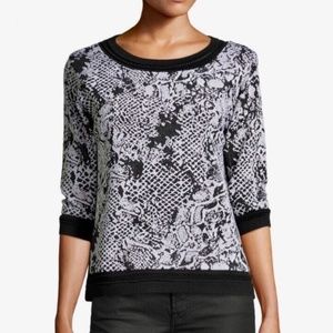 Yoana Baraschi Cobra Print Black White Knit Top - image 1